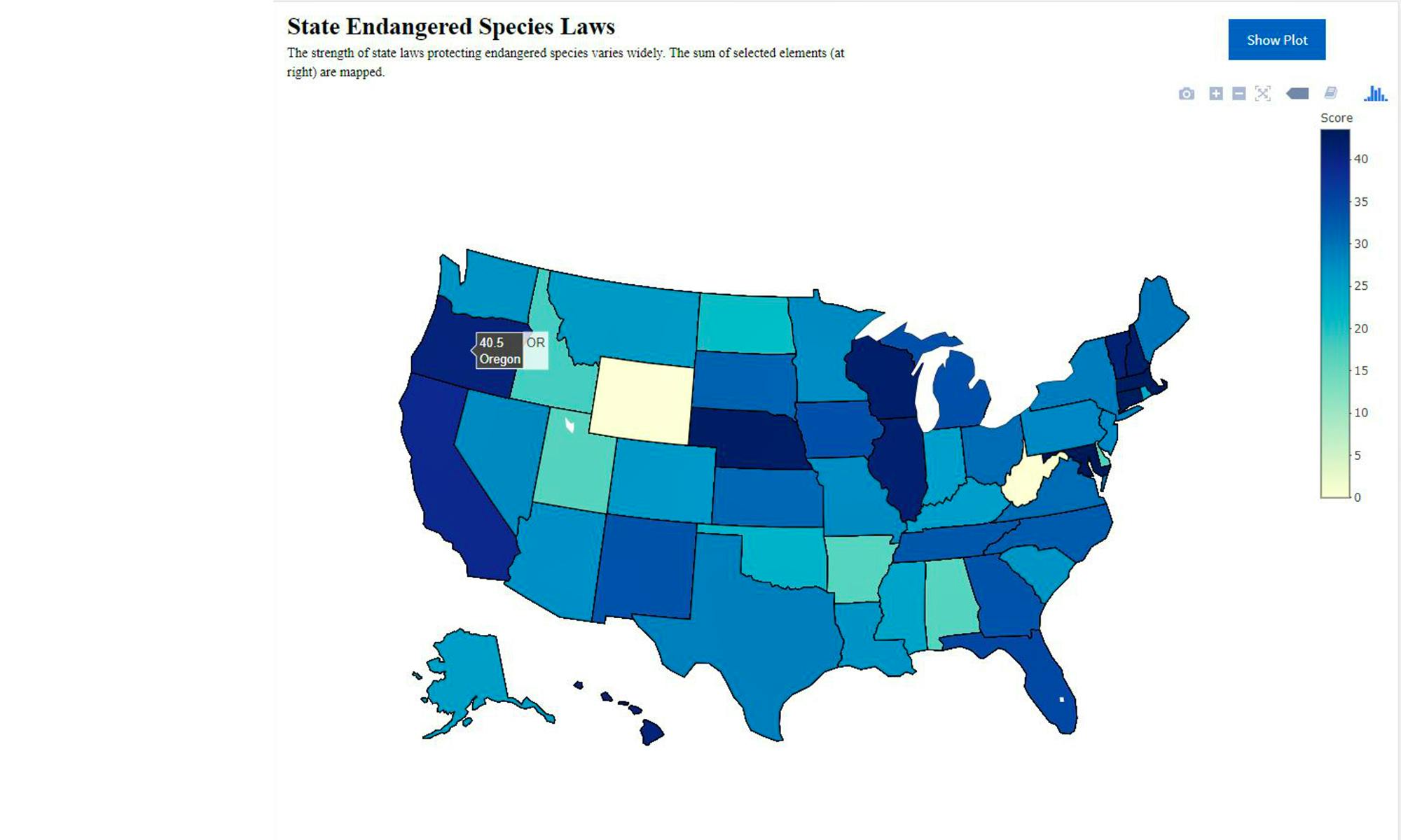 Map of State Endangered Species