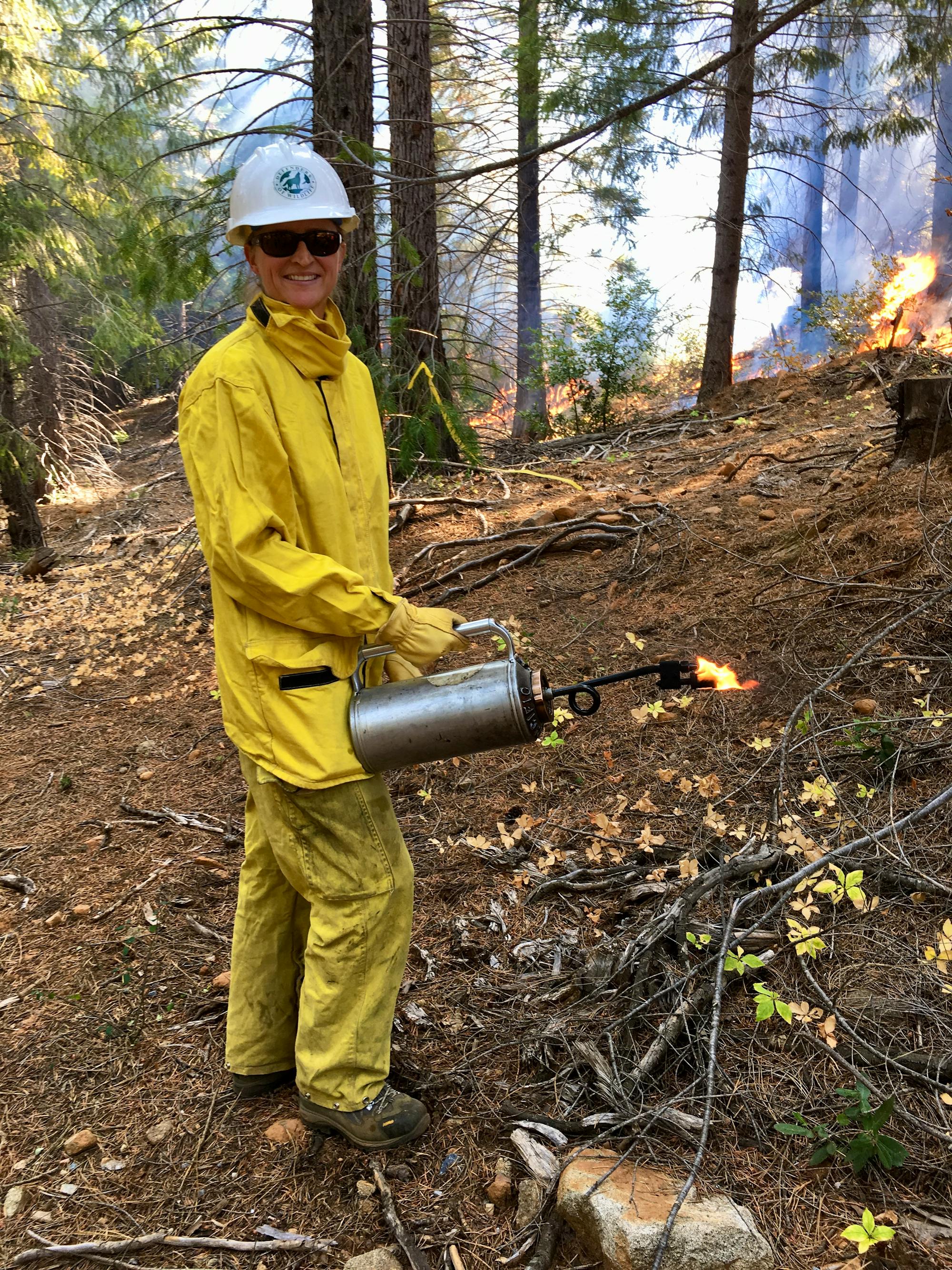 Pam with drip torch