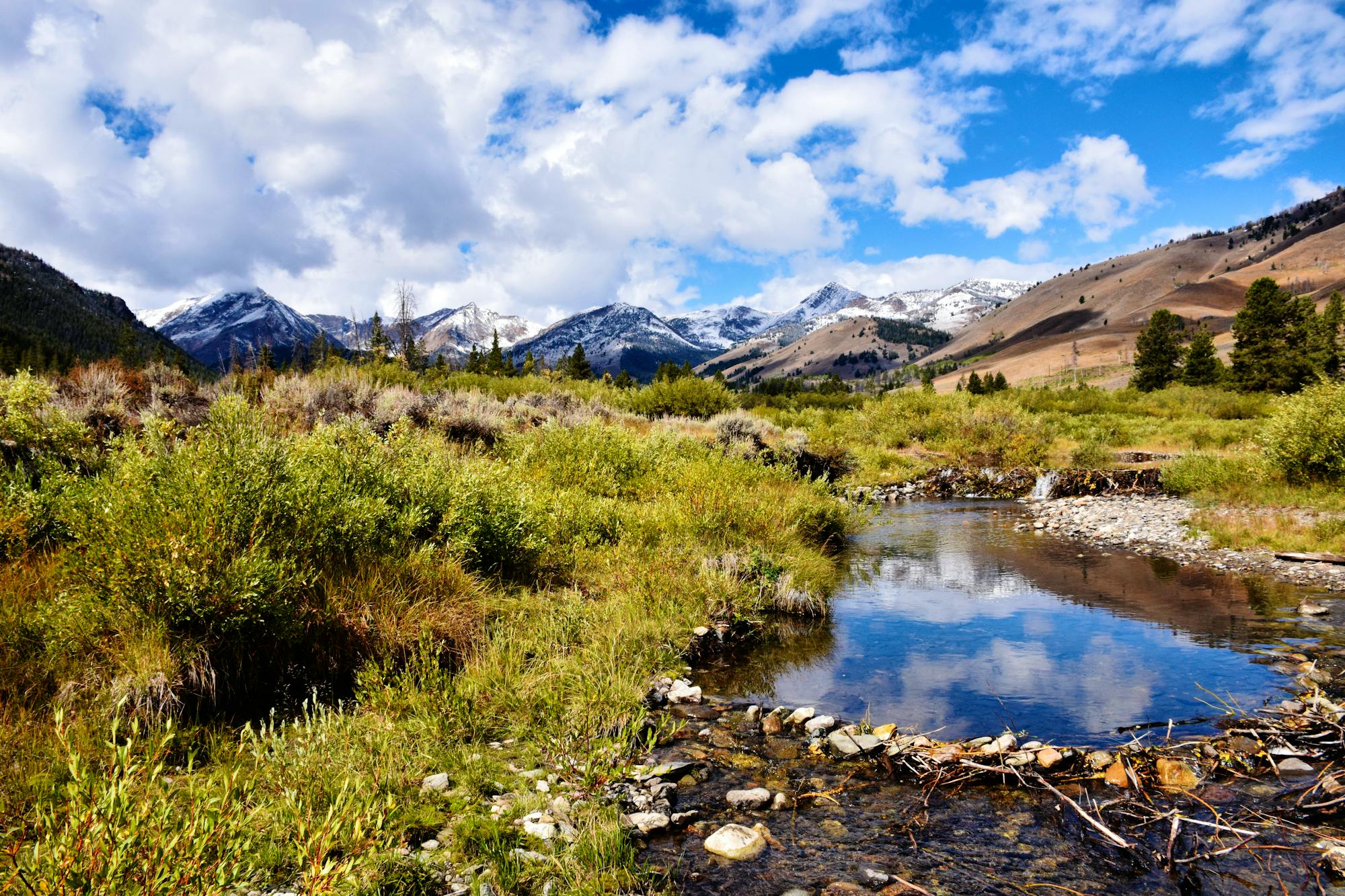 First snow of the season on the peaks throughout the Lost River Ranger District, Salmon-Challis National Forest