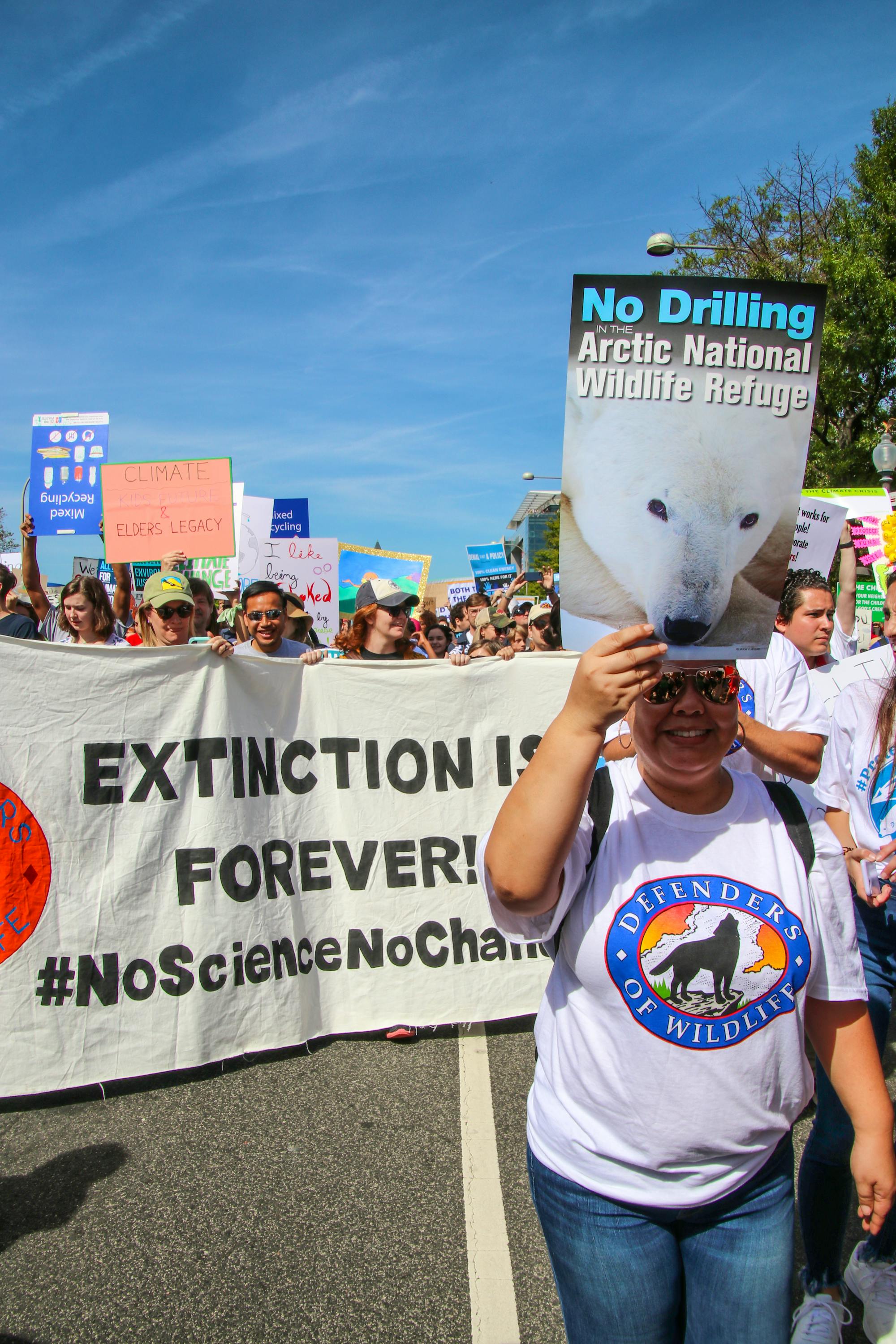 Climate Strike DC - Defenders with Arctic Sign