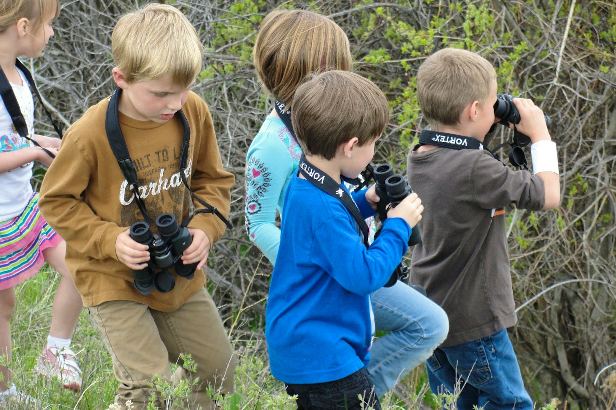 K — 6th grade students in the Lewistown Boys and Girls Club go bird watching