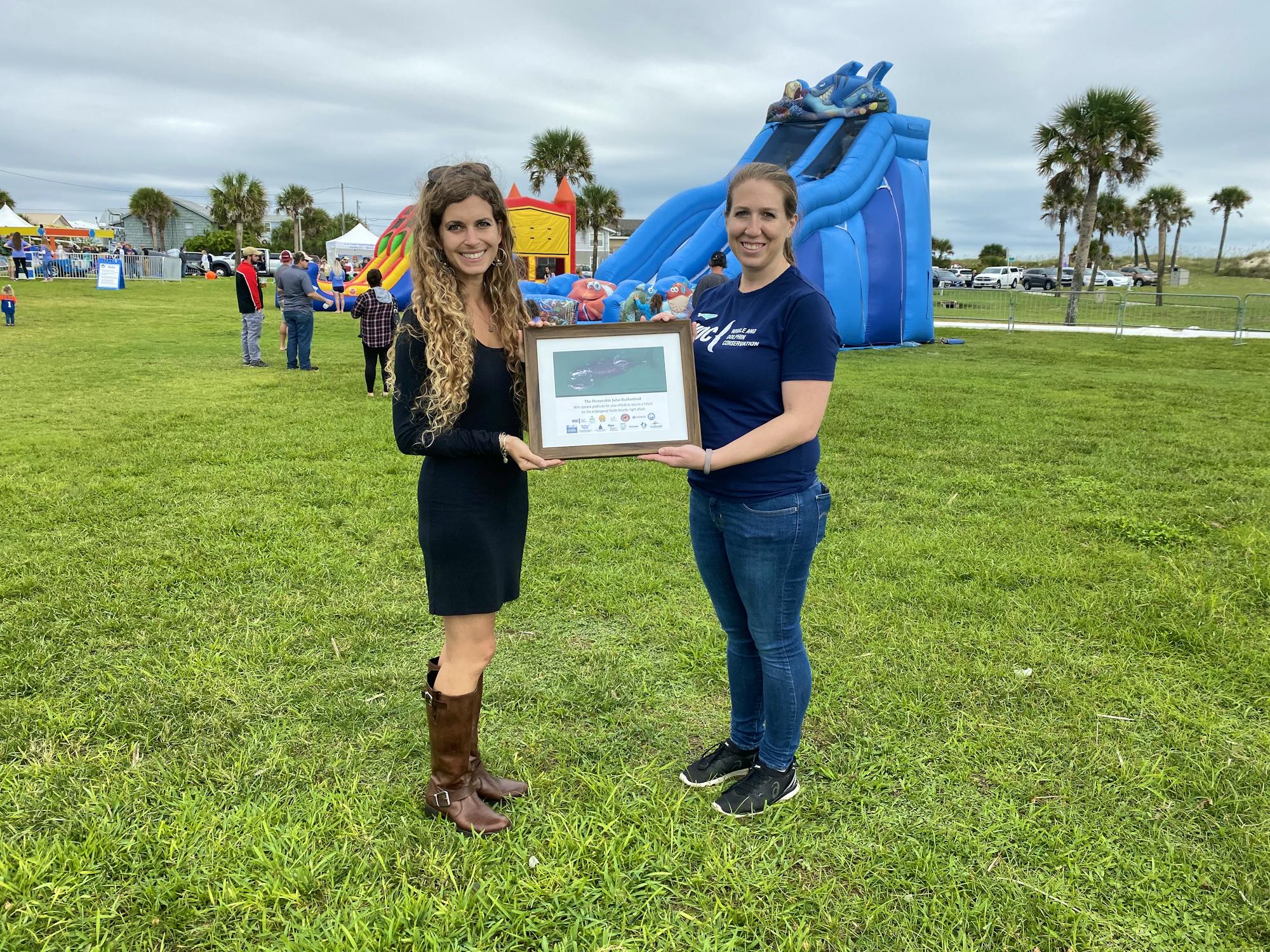 Elizabeth Neville with award right whale festival