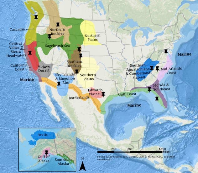 Defenders focal regions and staff