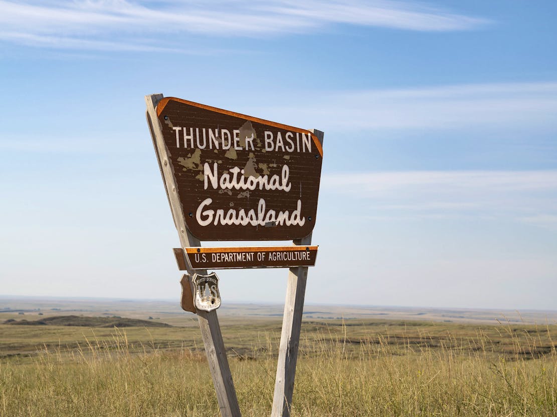Thunder Basin National Grassland sign