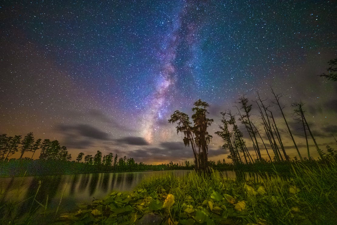 Milky way in the night sky Okefenokee NWR