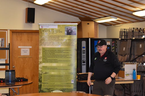 Mike Jensen speaking Sauk Suiattle Bear Awareness Training