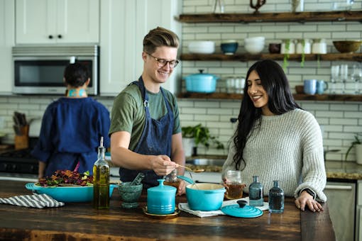 People cooking in a kitchen