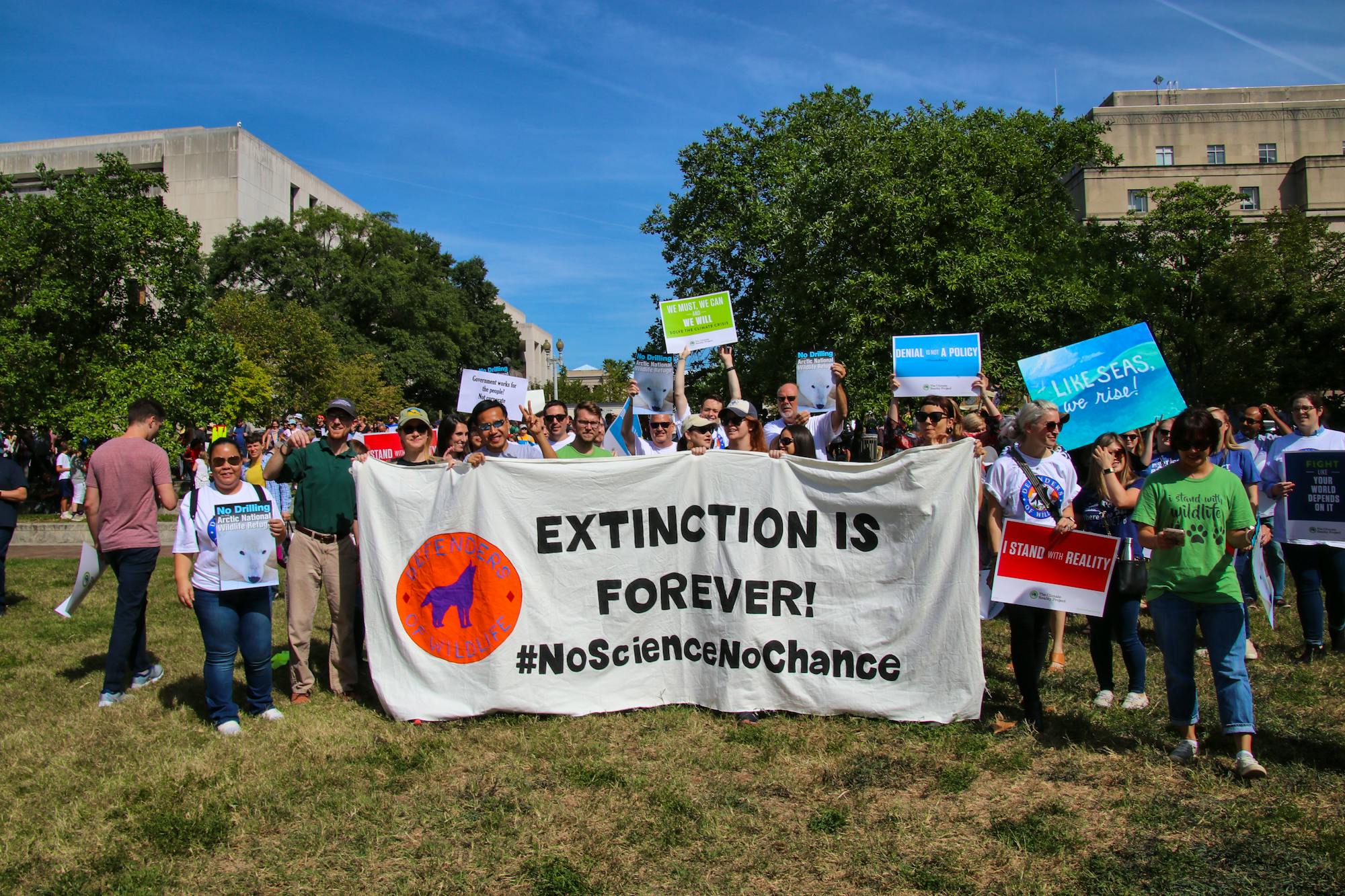  Climate Strike DC - Defenders with Extinction is Forever Banner 