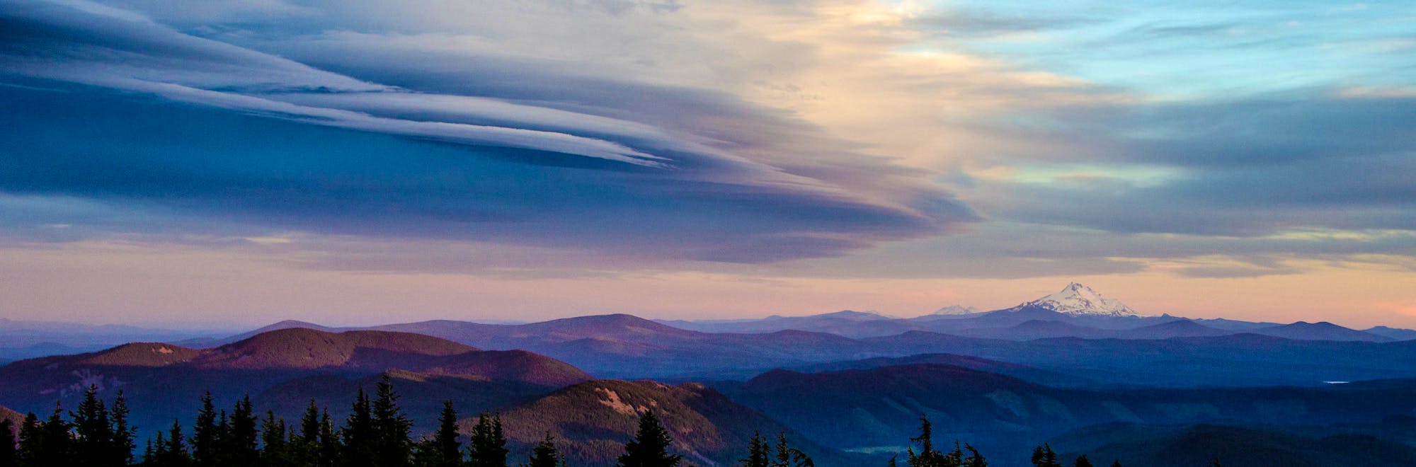 Sunset at Timberline Lodge Panoramic