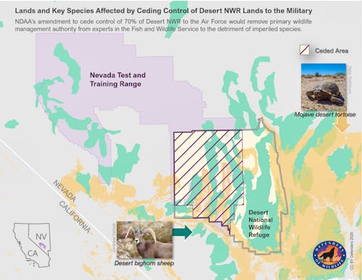 Desert National Wildlife Refuge map of ceded area 