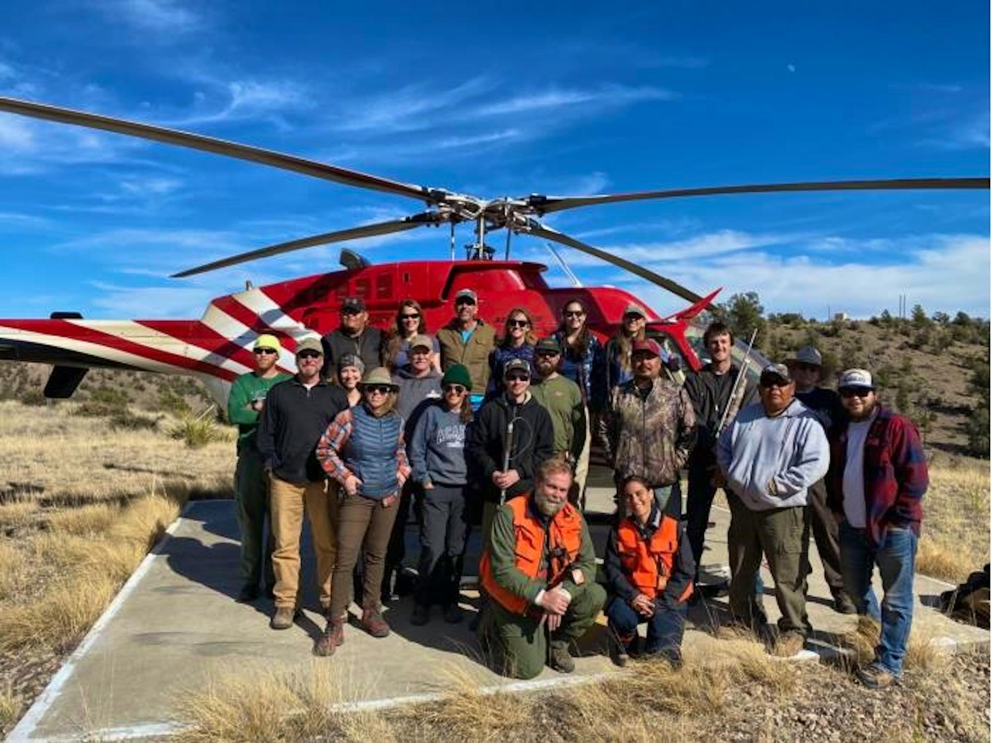 Helicopter survey crew for Mexican gray wolves 