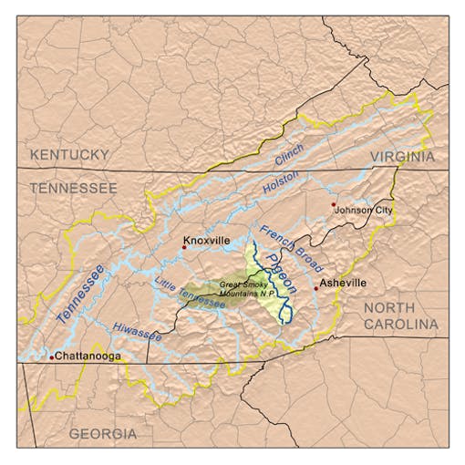 Map of Pigeon River Watershed