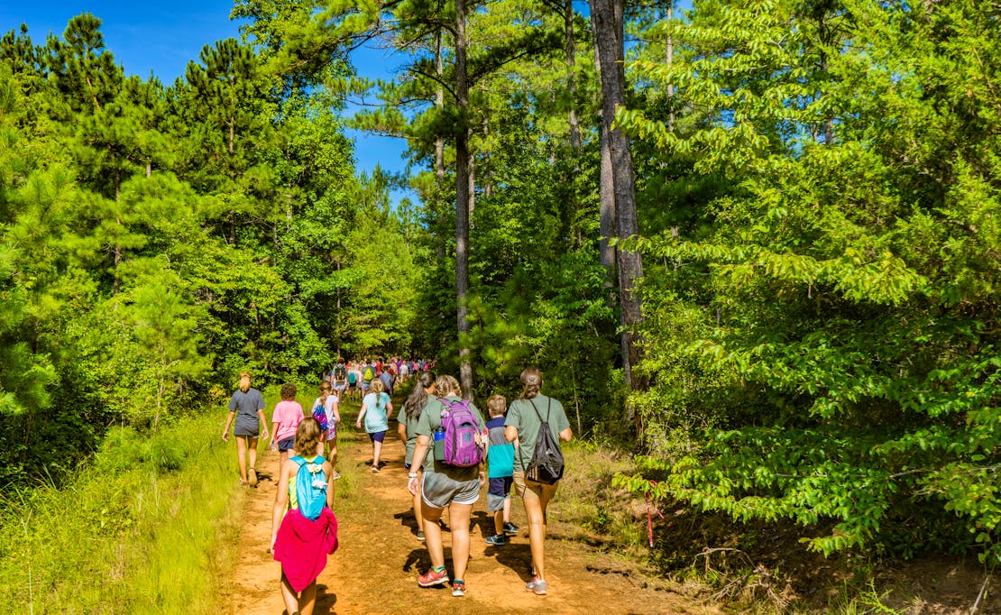 Big Oaks 5th graders in forest