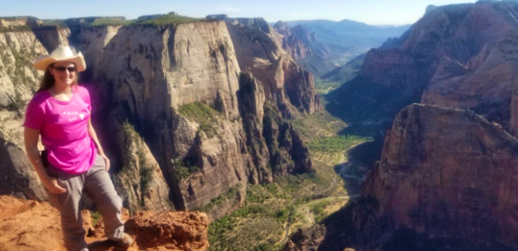 Shana Olson at scenic observation point zion