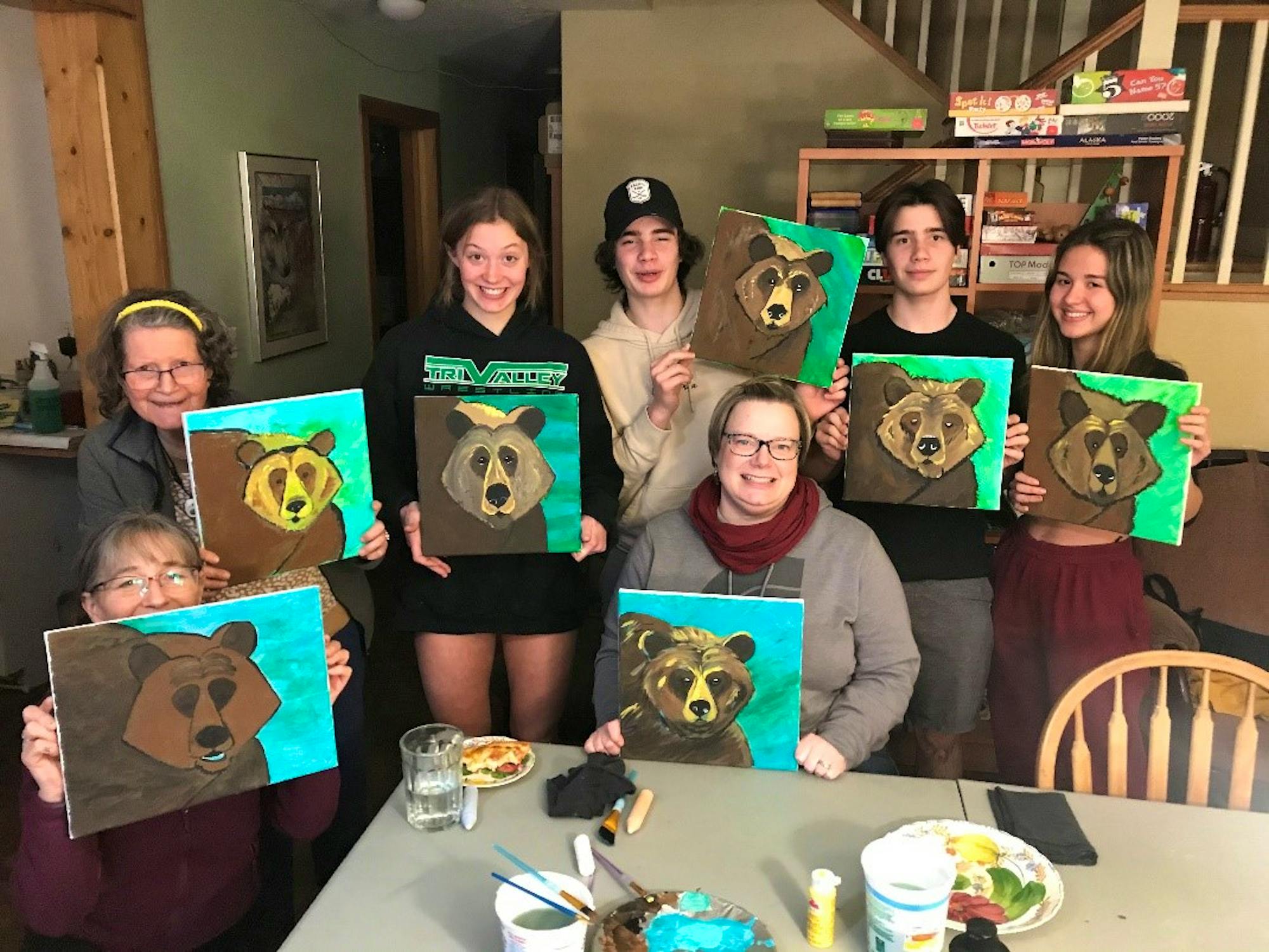 Brown Bear Paint Night in Alaska - Nicole Whittington-Evans Family 