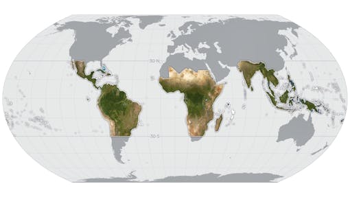 Map of the world with available Planet Labs Imagery