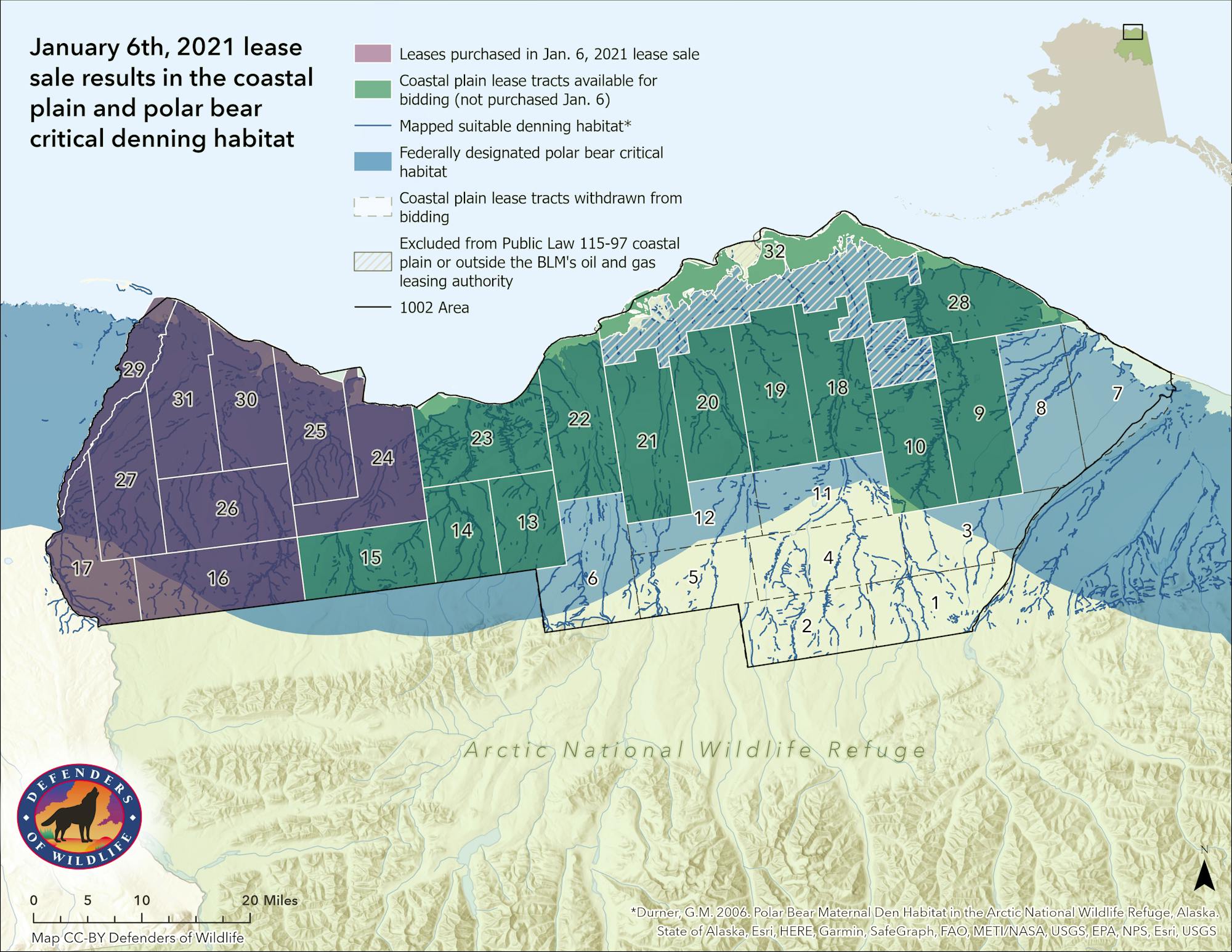 Map of Lease Sales in Alaska's Arctic