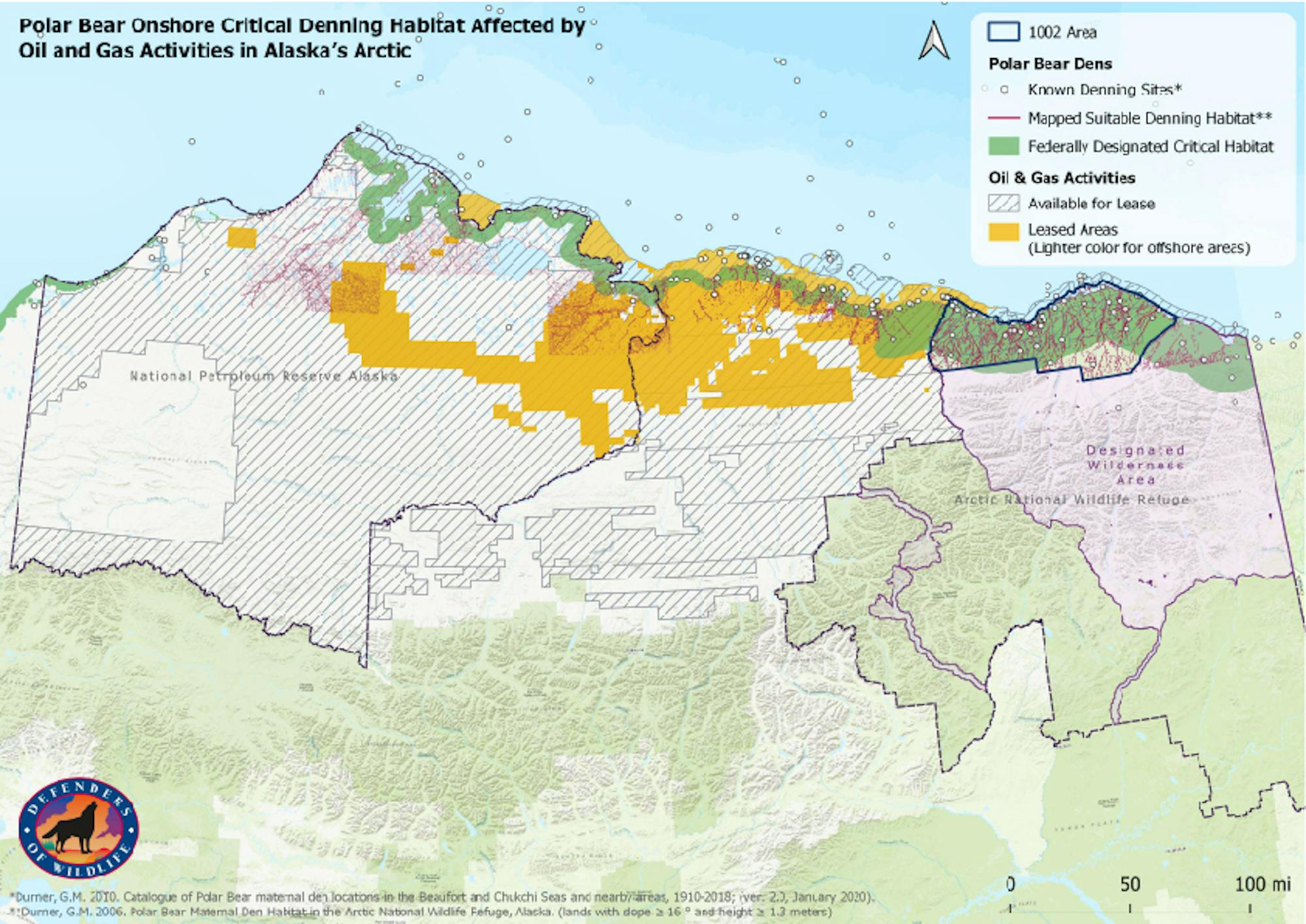 Map of oil and gas impacts to polar bear critical habitat in the Arctic