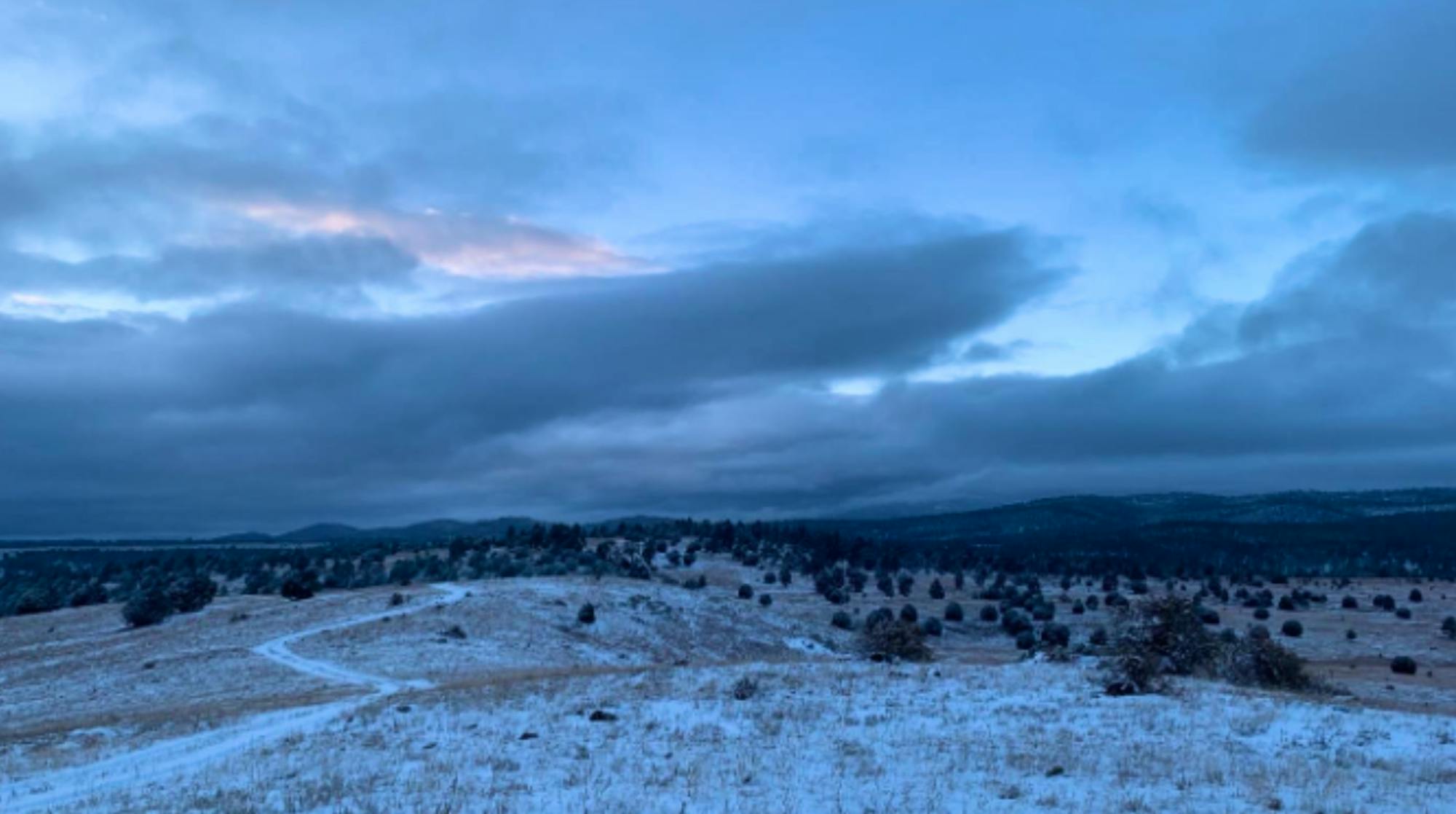 Snow Covered Hills and Mountain