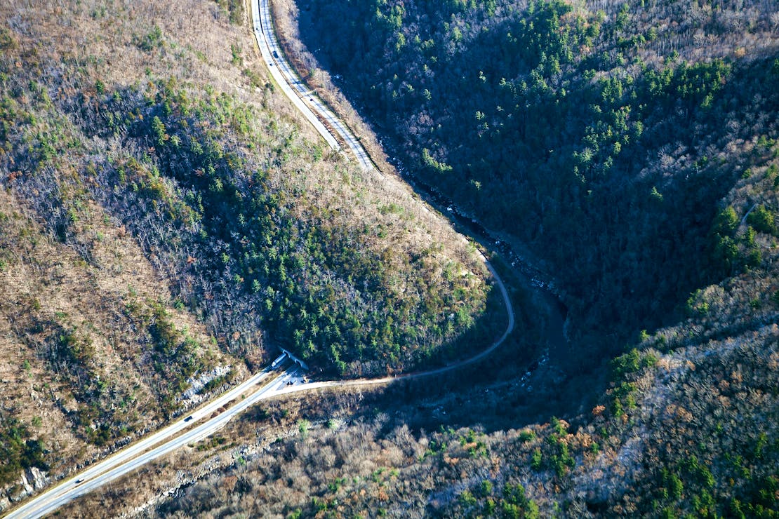 Aerial view of I-40.