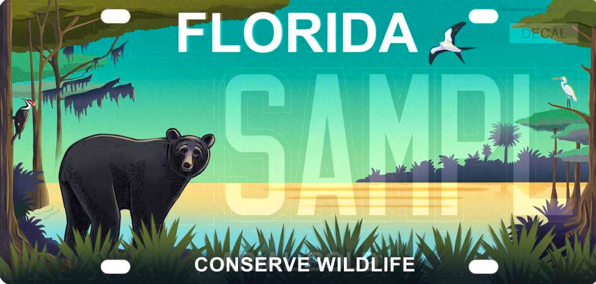 Florida conserve Wildlife License Plate