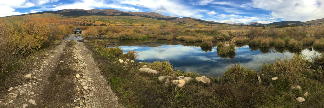 Roads through beaver complexes are prone to flooding, like on this ranch in South Park, but these problems can often be solved with flow devices.   