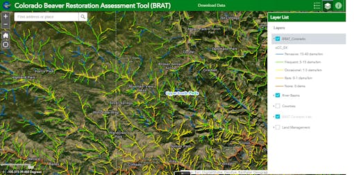 Colorado Beaver restoration assessment tool