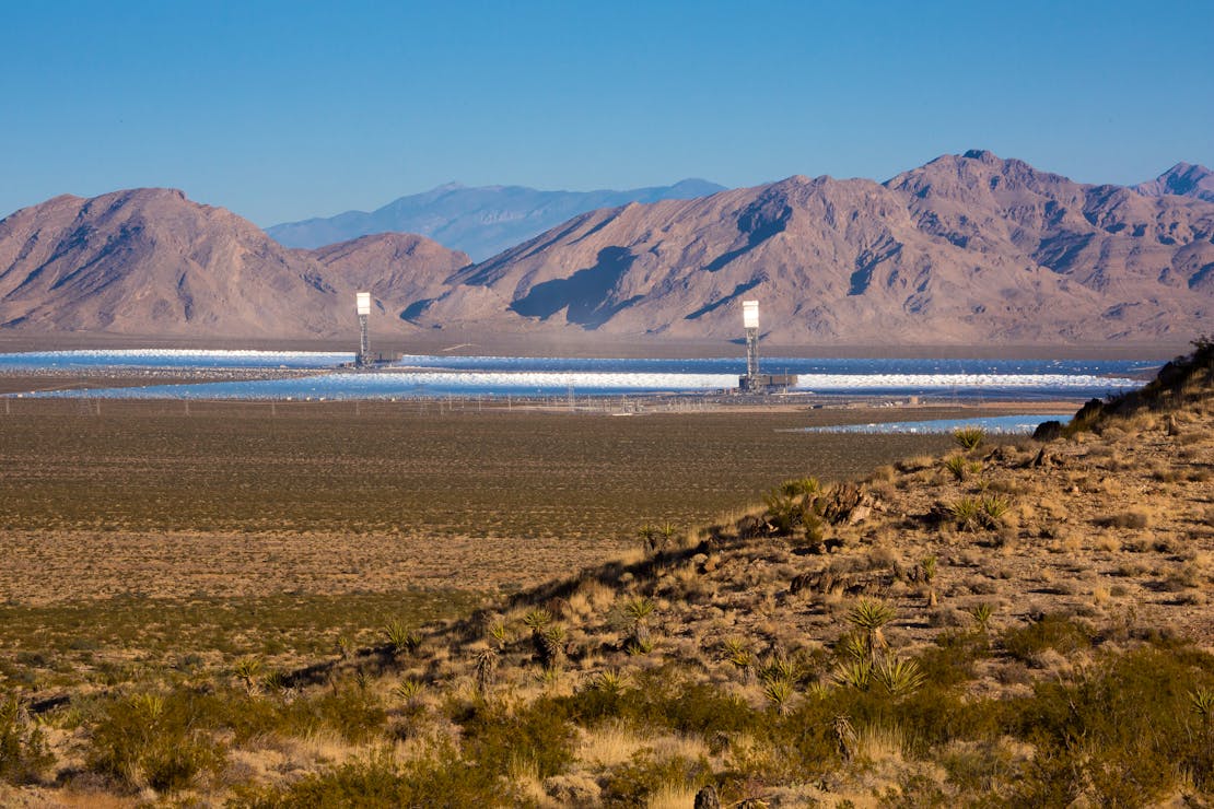 Solar energy development in the Ivanpah Valley, California