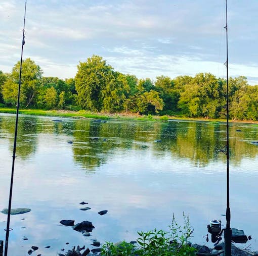 Fishing at water's edge