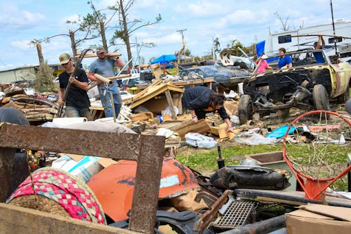 Tornado damage, Mississippi