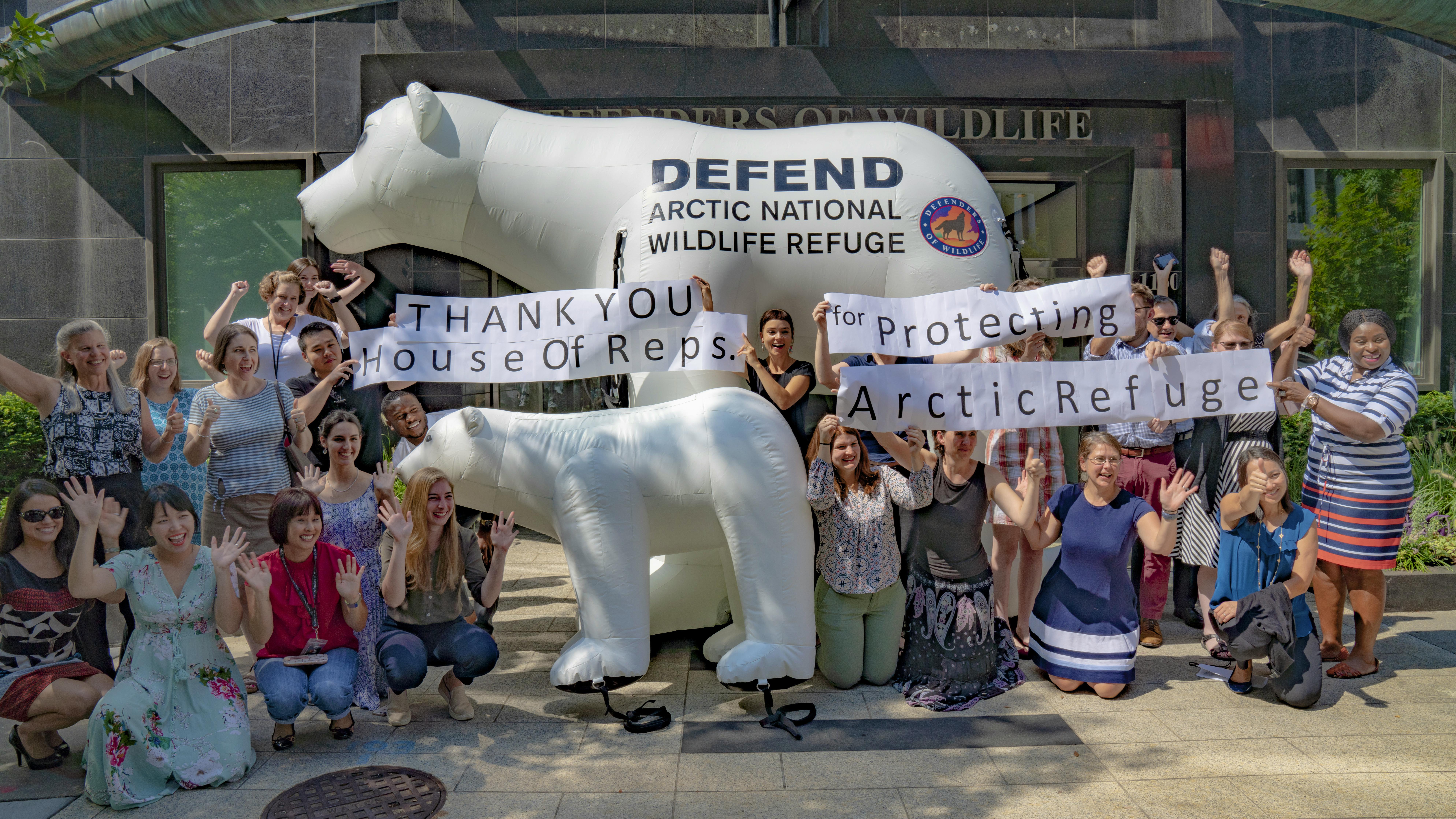 Thank you house of reps in front od DOW with Polar Bears