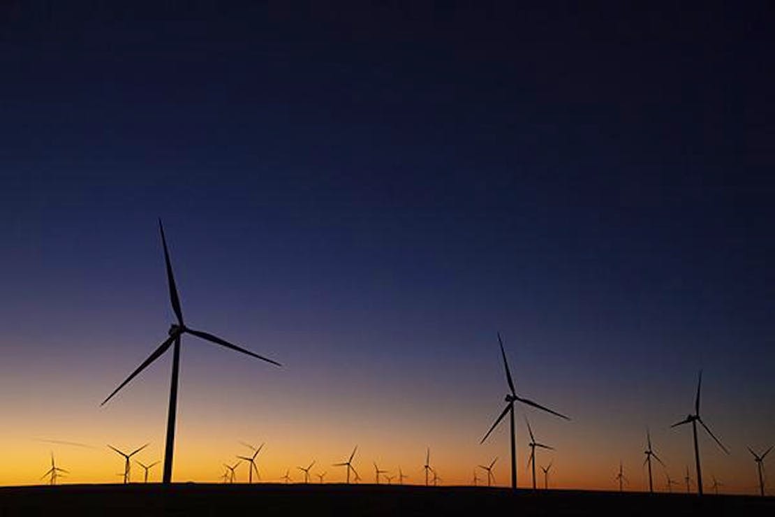 Wind Farm in Sunset