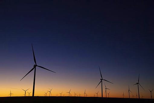 Wind Farm in Sunset