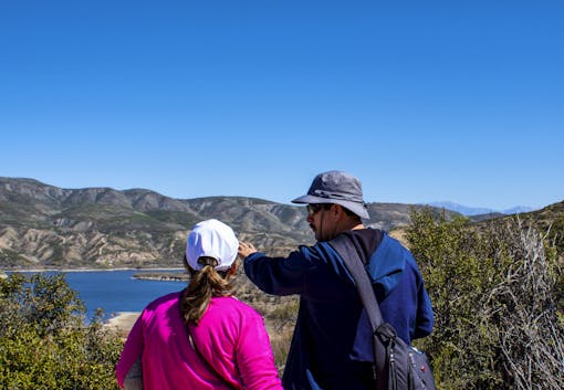 Two visitors looking at the scenery at Western Riverside California