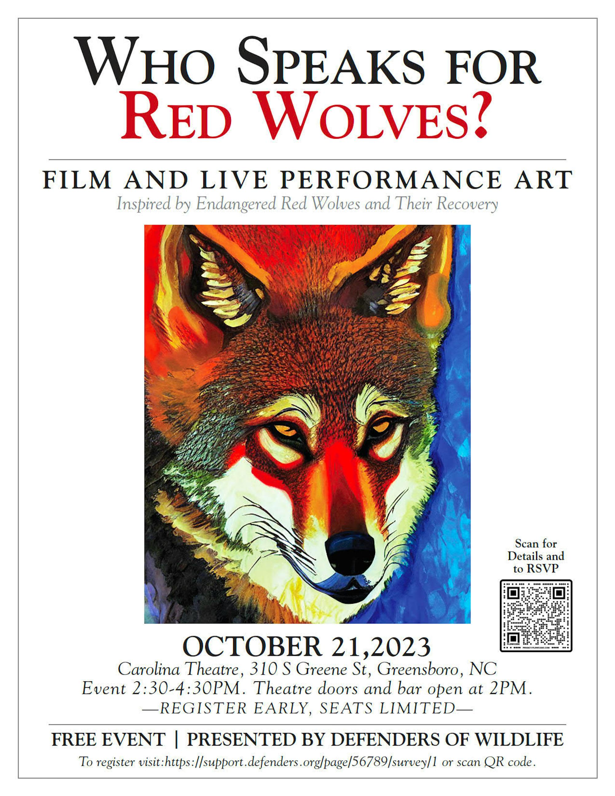 Red Wolf Flyer with call to action