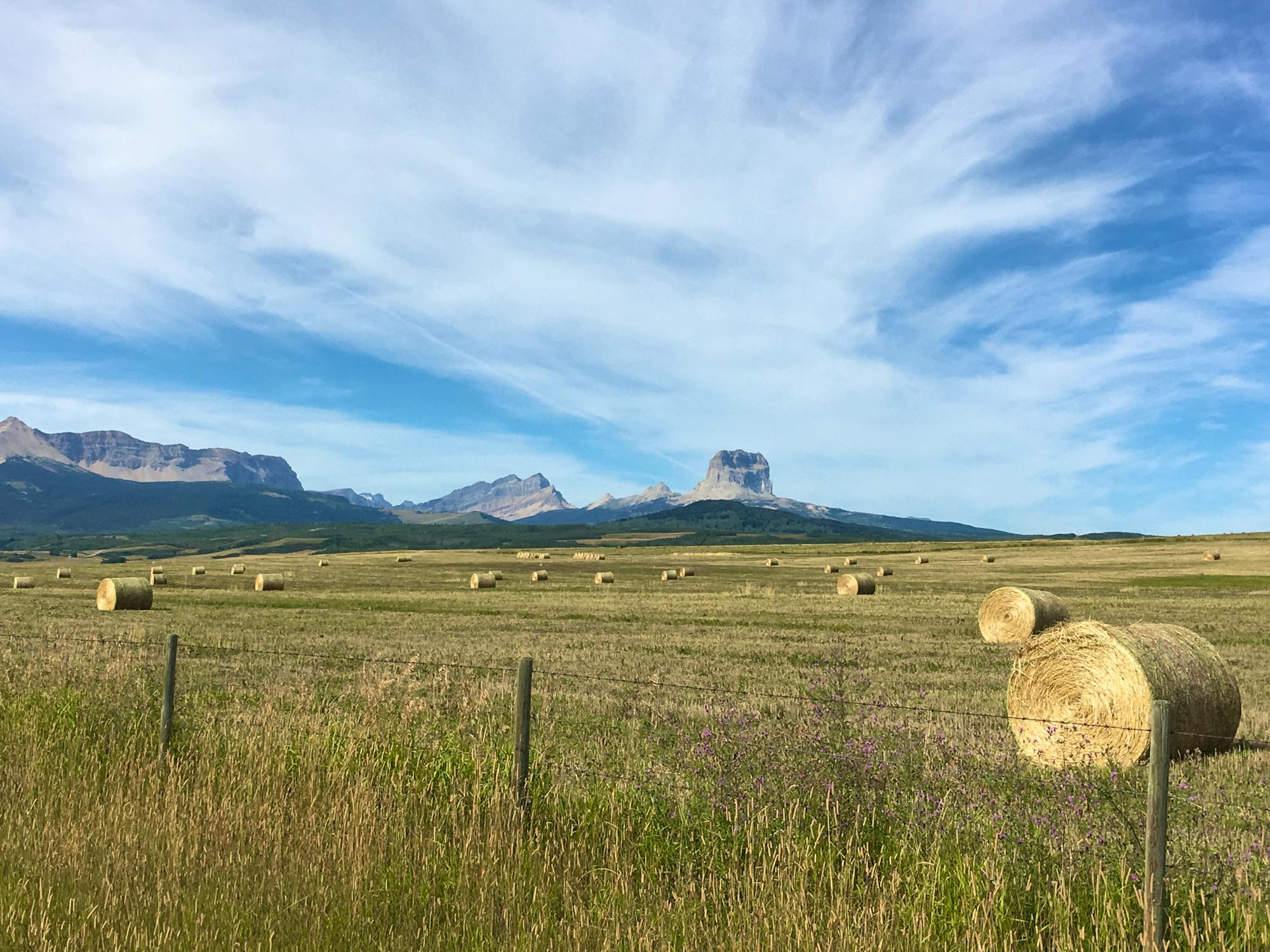 2019.08.29 - DITL - Electric Fencing - STILL - fence and hay bails in foreground with epic sky in background - MS landscape - Russ Talmo-DOW