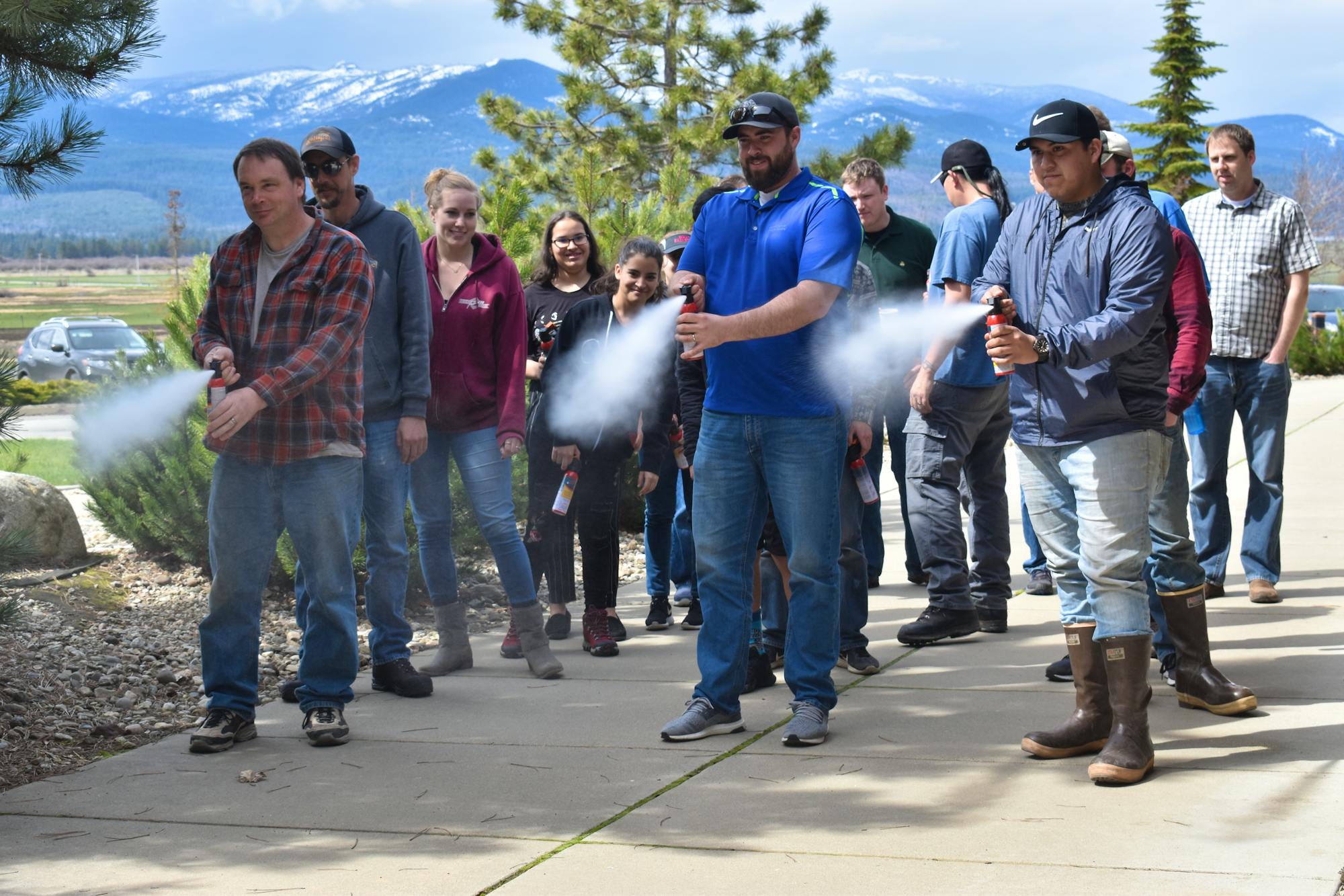 2018.04.18 - Bear Spray Training - Kalispel 4-H - Practicing bear spray group 2 - 1 - MS - Leigh Anne Tiffany - DOW