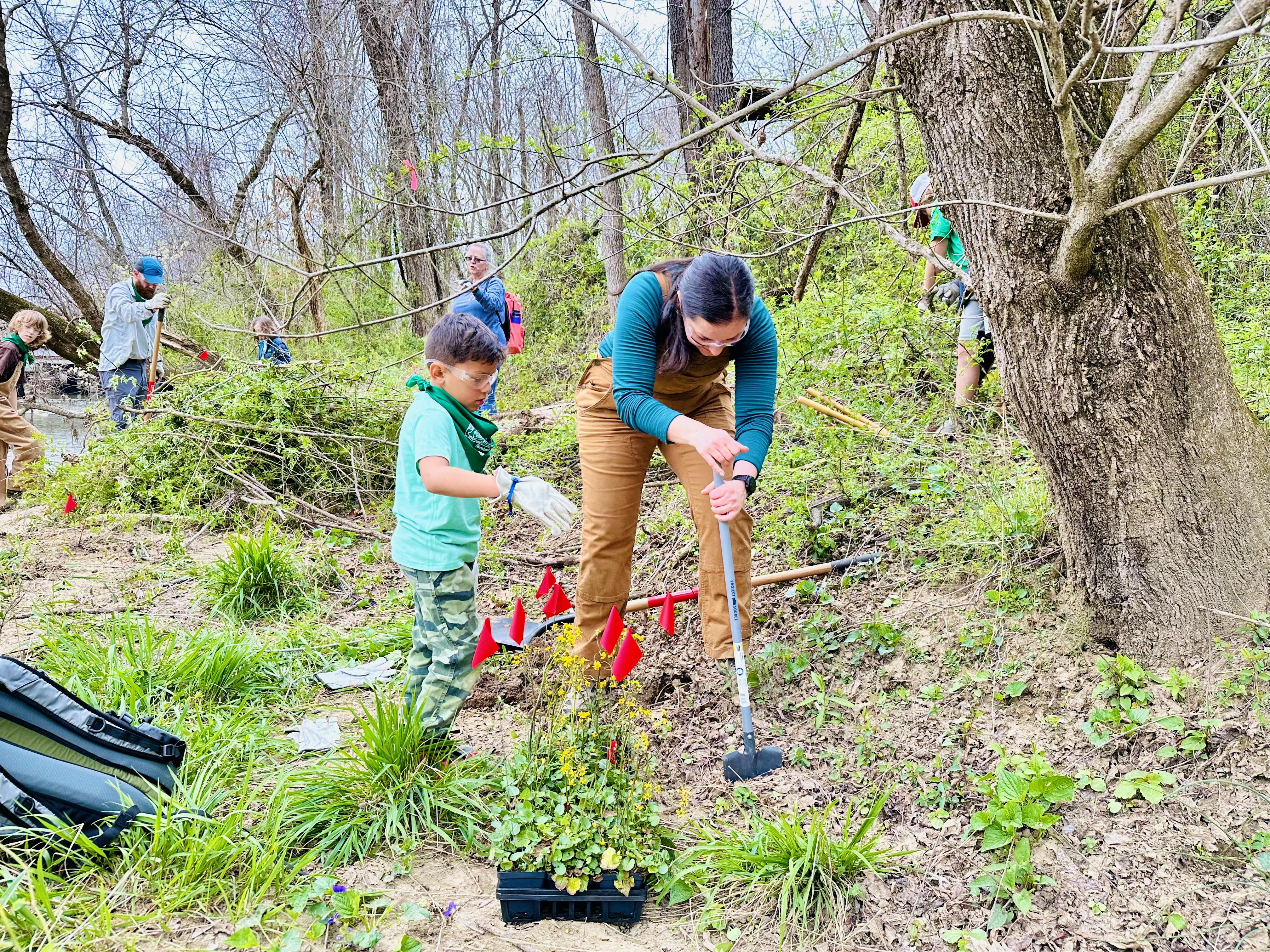 2024.03.22 - Planting at the Shade Your Stream Event - Emily Moreno/FernLeaf Community Charter School