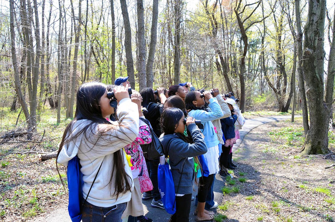 Children birdwatching at John Heinz National Wildlife Refuge USFWS