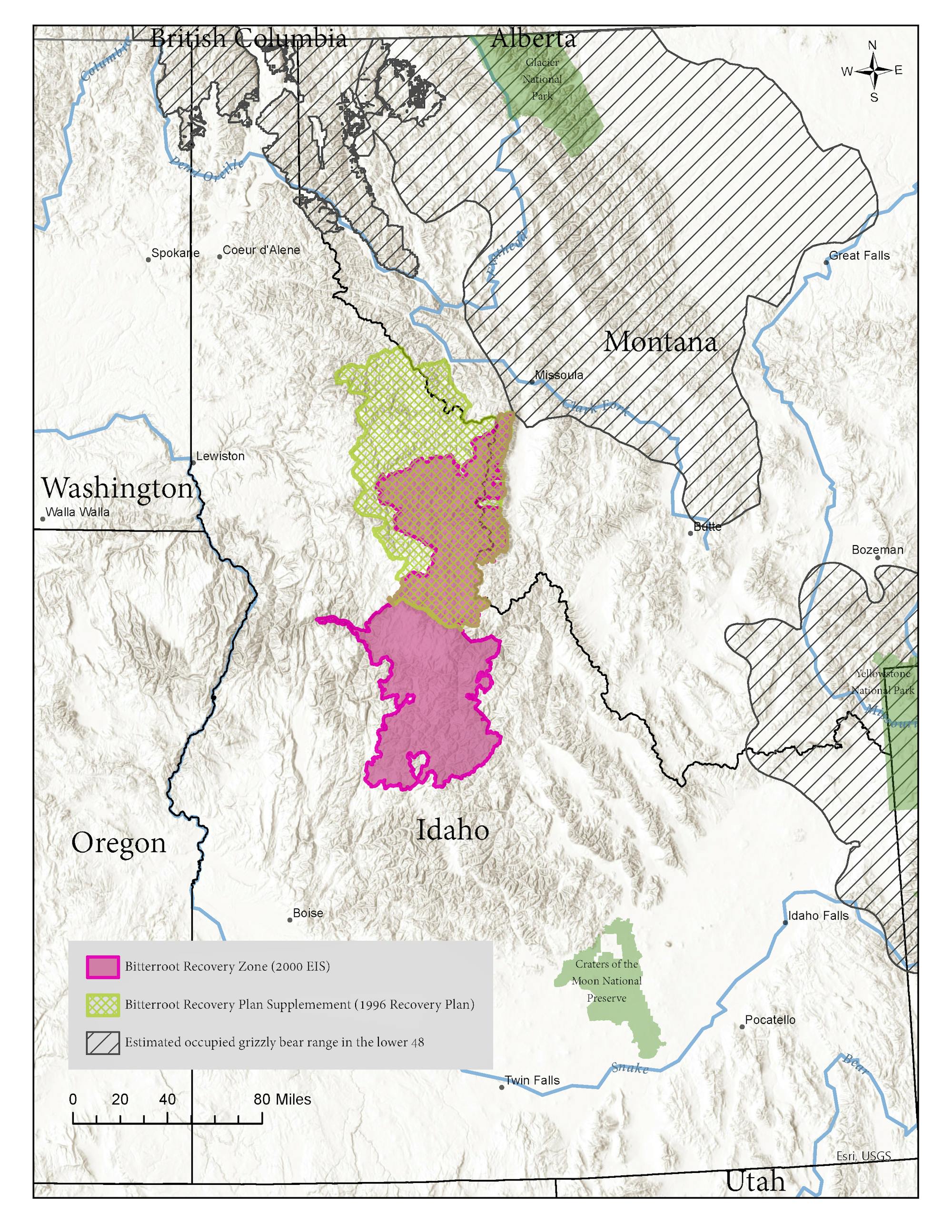 2024.01.17 - Map of the Bitterroot Grizzly Bear Recovery Zone - USFWS (CC BY 4.0 DEED)