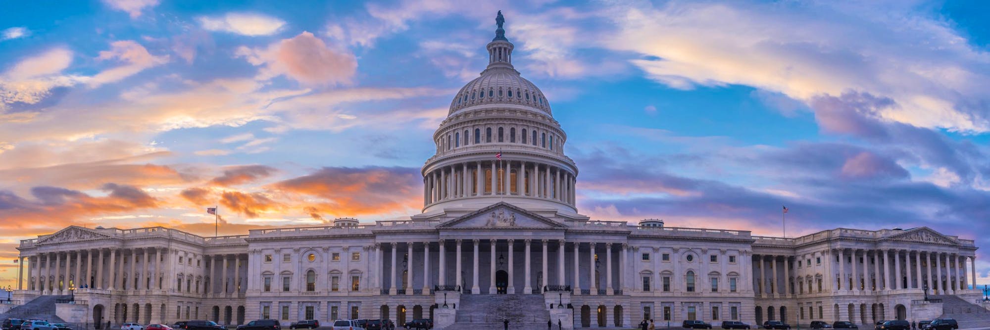 US Capitol Building at sunset 