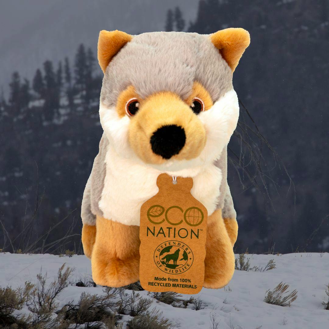 wolf plushie - with tag - with background