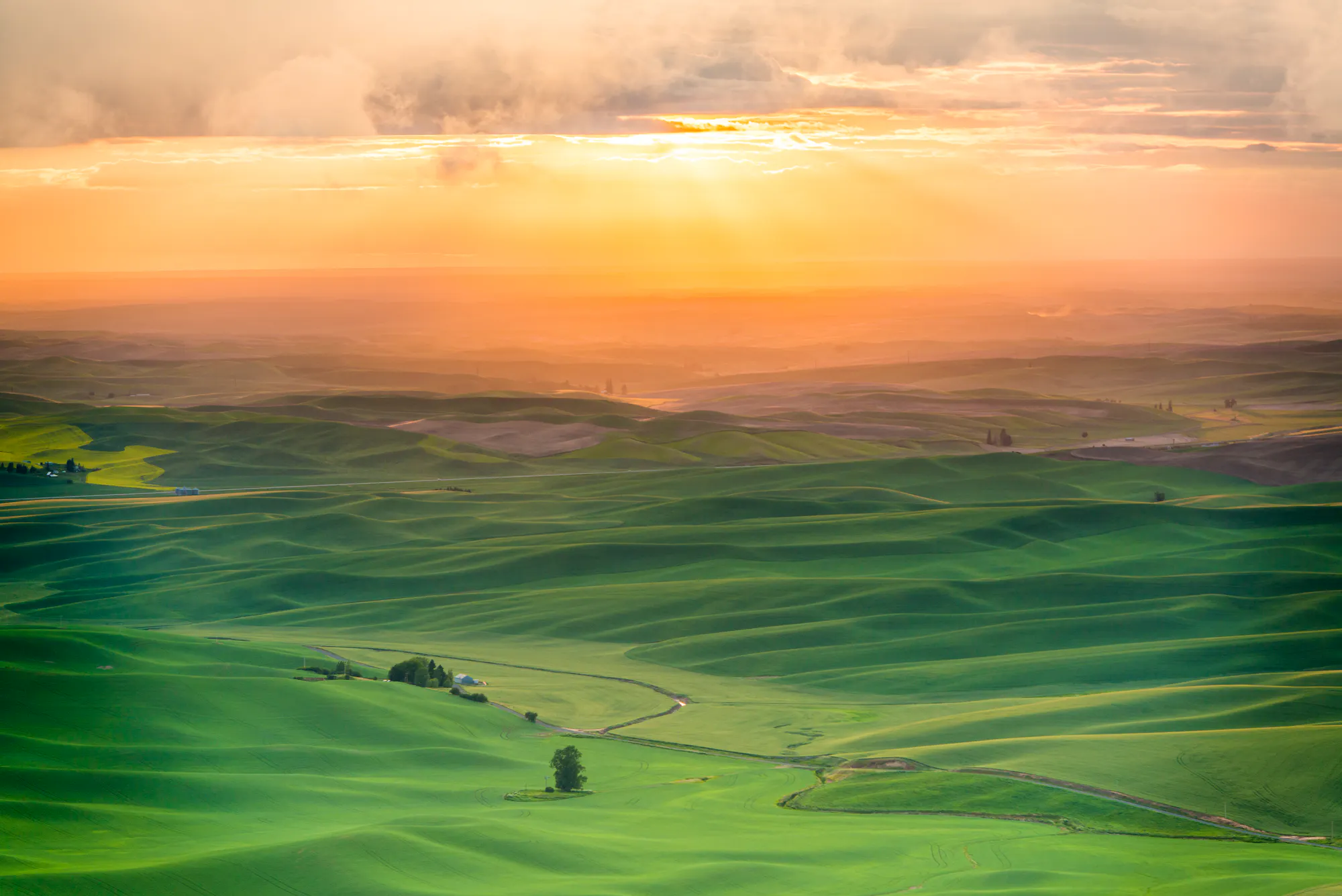 sunset in eastern washington