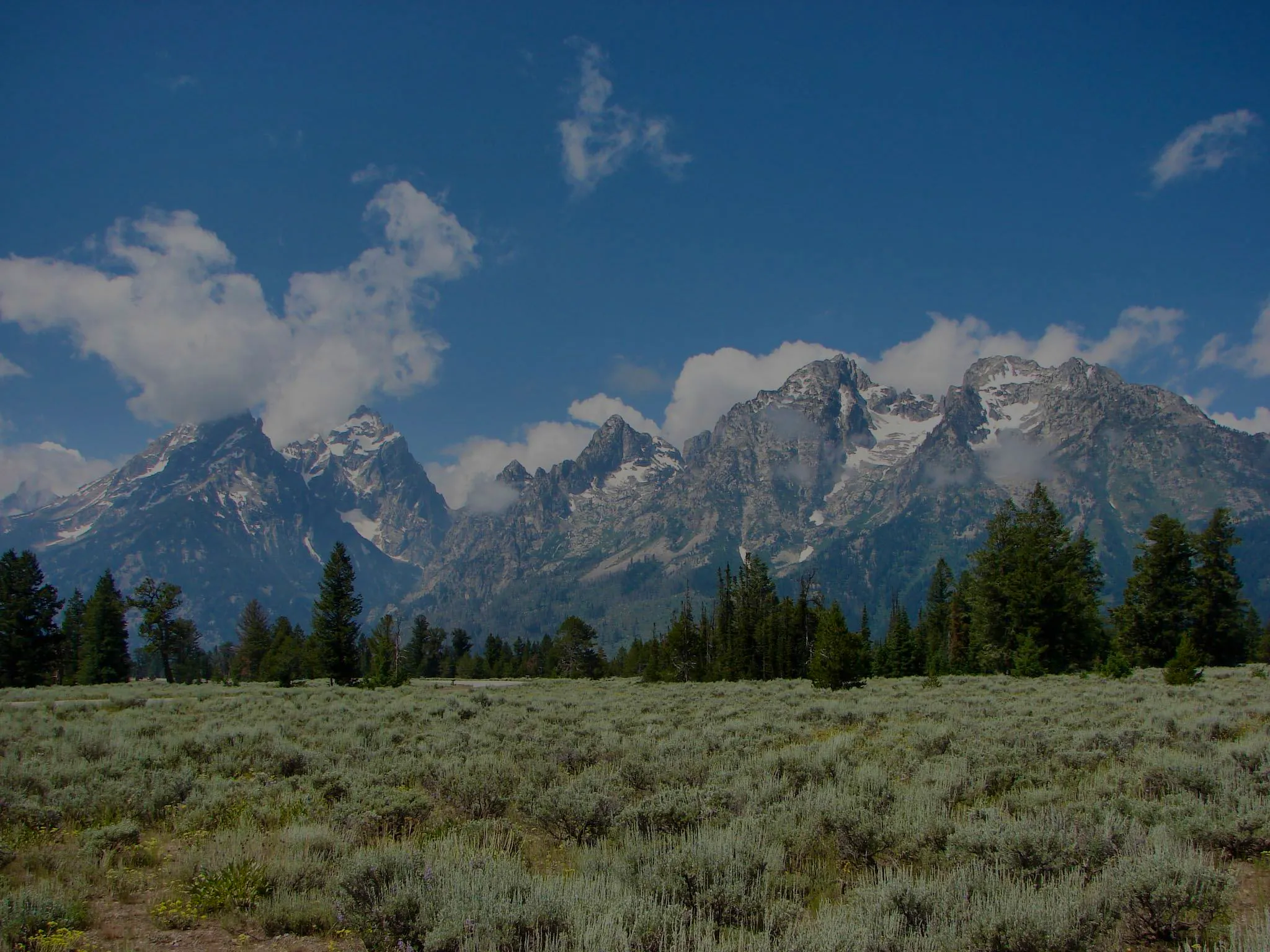 Grand Teton Mountain Range Rising Above Sagebrush 