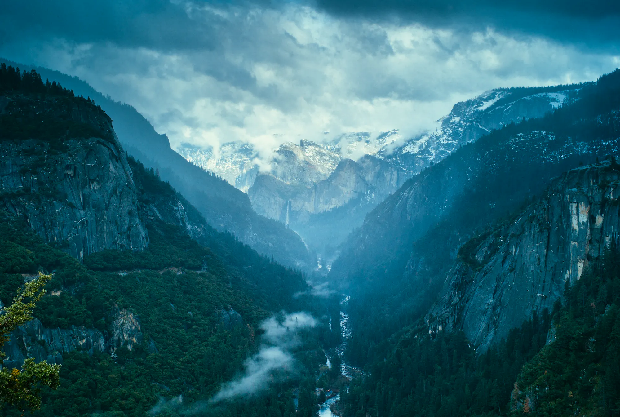 misty mountain valley of yosemite