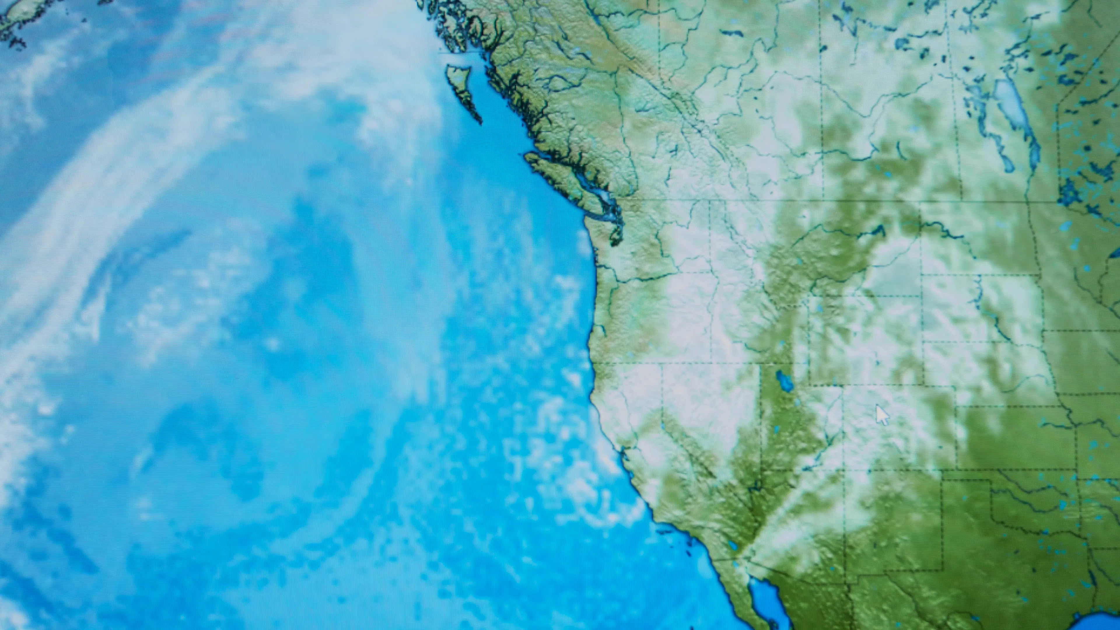 Close up of map displaying climate-informed corridors and national refugia